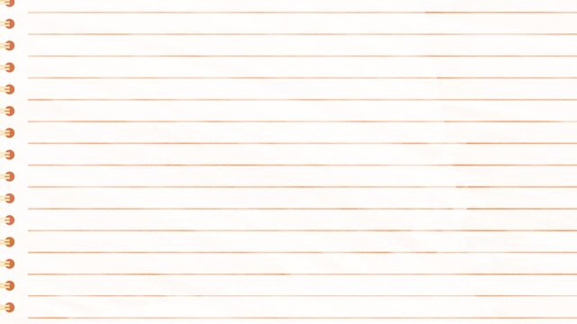Orange Lined Spiral Notebook Paper Background Animation