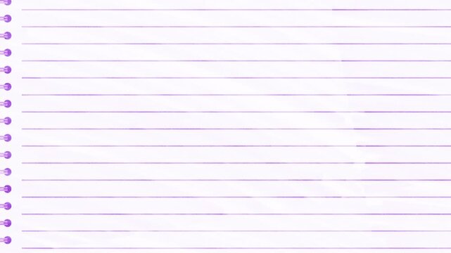 Purple Lined Spiral Notebook Paper Background Animation