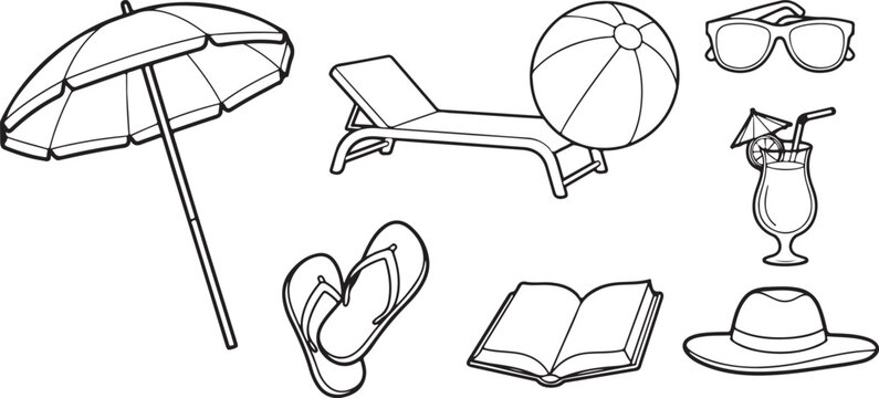 Various vintage objects including a clock, magnifying glass and glasses Vector