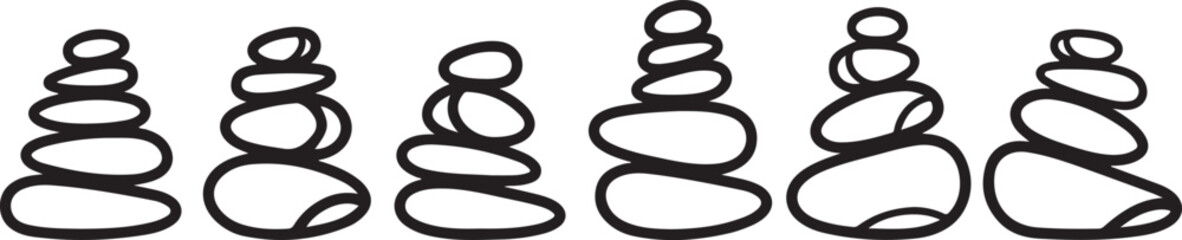 Black and white illustration of a row of snails on a white background Vector © rohan