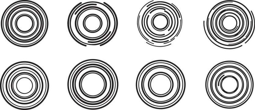 Concentric circles arranged in a grid pattern Vector
