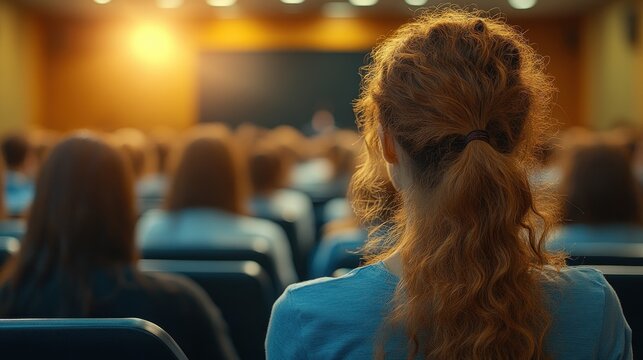 audience attentively watching a presentation