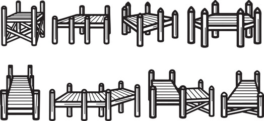 Obraz premium Various types of handcuffs and restraint devices on a wooden surface Vector