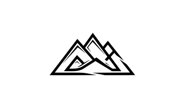 Abstract Mountain Symbol Logo Minimal Clean Nature Vector Illustration