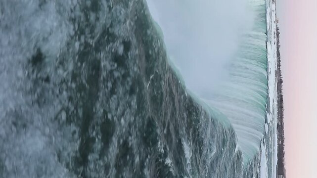 ice flowing into water Winter Niagara Falls