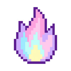 Fototapeta premium PNG Vibrant pixel art flame illustration.