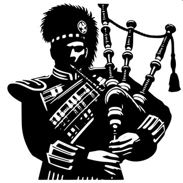 Highland Male Instrument Player Solid Shape