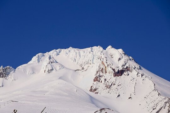 Snow-topped Mount Hood rises above Oregon