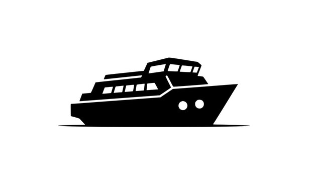 Ferry minimalista icono vector silueta barco transporte