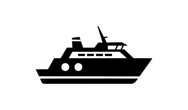 Ferry icono minimal vector silueta transporte mar&iacute;timo