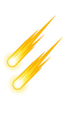 Obraz premium Two Fiery Comets Streaking Across White Background