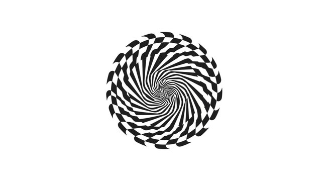 Hypnotic Swirl Pattern: Black and White Optical Illusion