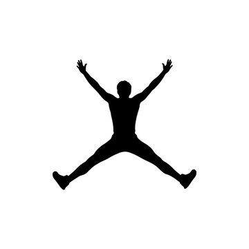 Person doing jumping jacks cardio warm up exercise active pose Vector illustration