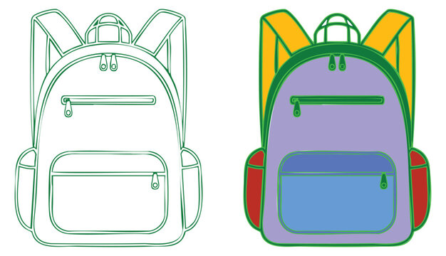 Schoolbag icon. Trendy modern thin line illustration of a school backpack bag.
