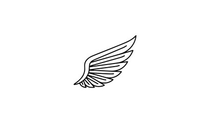 Obraz premium Minimal wing logo design modern feather icon abstract vector illustration