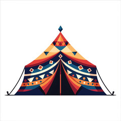 Vibrant colorful tent with patterns. © bibit