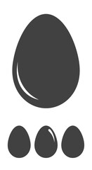 Fototapeta premium Large Egg Above Three Small Eggs Icon