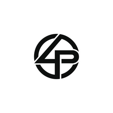 Modern 4P Monogram Logo in Circle