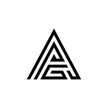 Abstract Letter APG Triangle Logo design