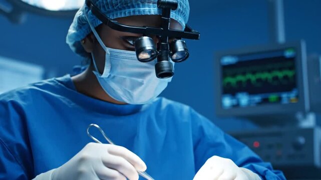 Surgeon Performing Operation in Hospital Theater.