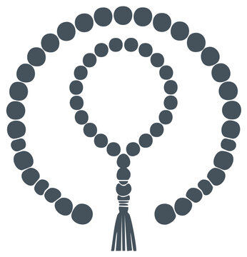 Islamic Prayer Beads Tasbih Spiritual Symbol Minimalist Circle Vector Design