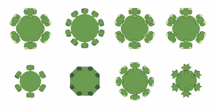 Isometric green shapes resembling stylized turtle shells arranged in rows