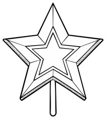Fototapeta premium Stylized Star Outline for Decoration, Christmas Tree Topper, Festive Celebration