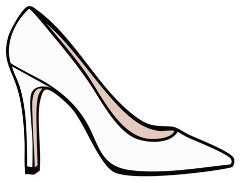 Elegant White High Heel Shoe Illustration for Fashion and Style Concepts