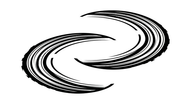 Abstract Swirls, Black and White, Dynamic Motion, S-Shape, Modern Design Element