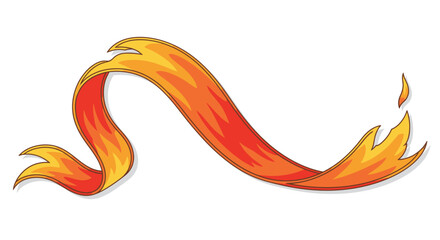 Fototapeta premium Fiery Ribbon Banner with Flames