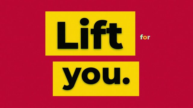 Motivational stopmotion graphic wiggling the phrase Lift for you against a vibrant red background. Fitness motivation words