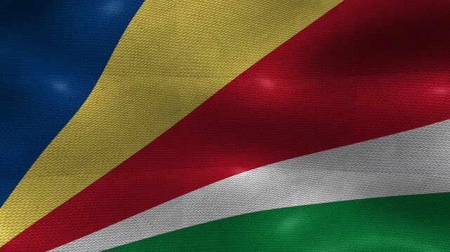 Seychelles Seychellois Flag Textured Background Waving