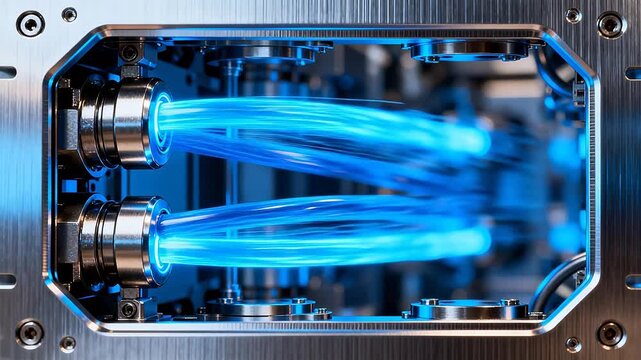 Metal device with blue laser beams and mechanical structure