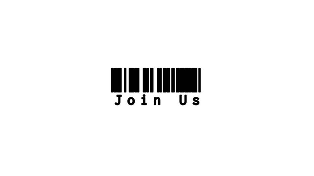 Join Us Barcode Graphic Design Concept.