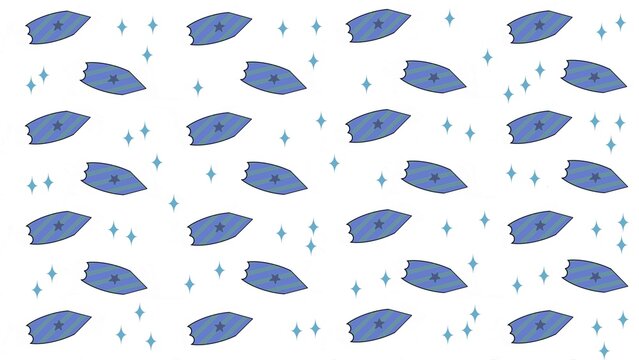 Blue jet plane illustration pattern with stars. Seamless aviation background for creative flight-themed design.