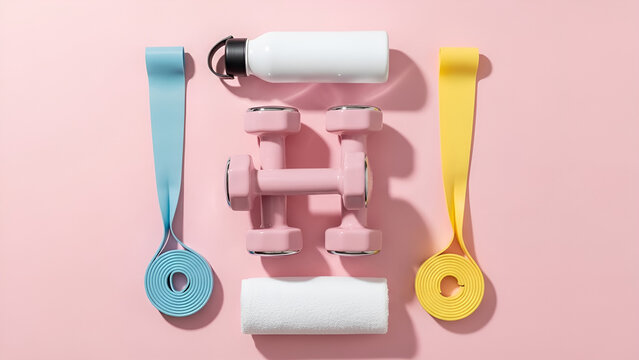 Colorful lint rollers on pink background
