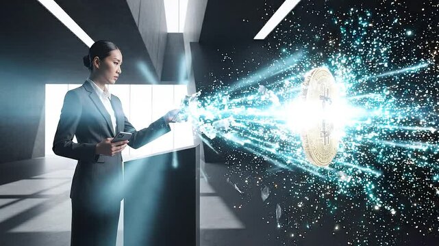 Institutional Adoption of Web3 as Corporate Executive Converts Fiat Currency to Glowing Decentralized Bitcoin Asset