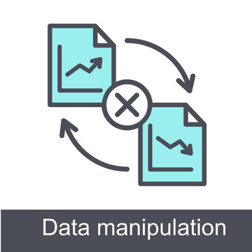 Data Manipulation Blue Vector Icon On White Background
