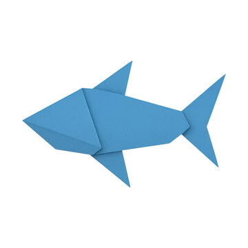 PNG Blue origami paper fish