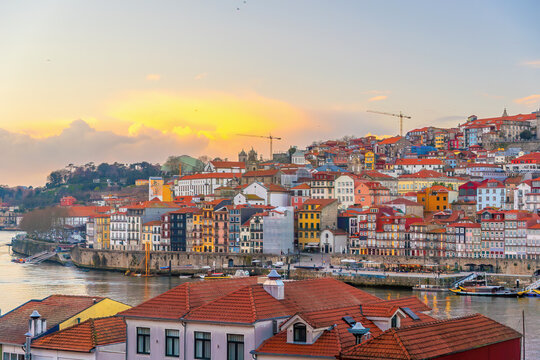 Cityscape of Porto historic center in Portugal