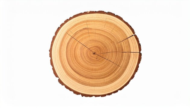 Tree trunk cross-section concentric growth rings knot