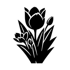 Fototapeta premium PNG Stylized floral silhouette design.