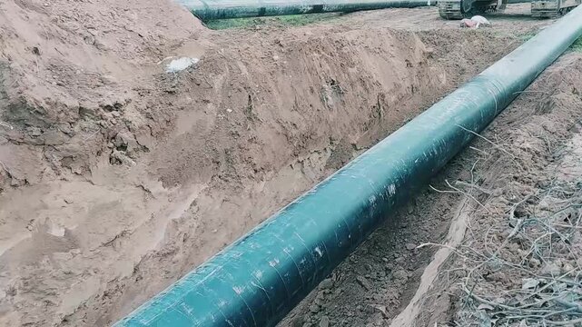 Heavy Industrial 18 Inch Gas Pipeline Installation In Deep Trench