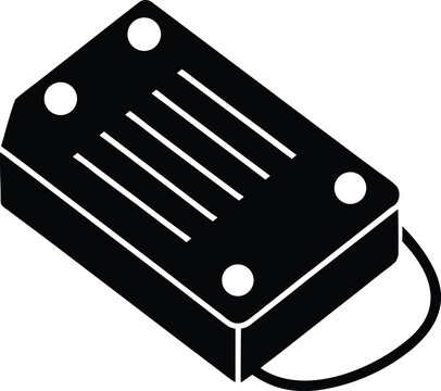 looper pedal silhouette vector art illustration, black and white design