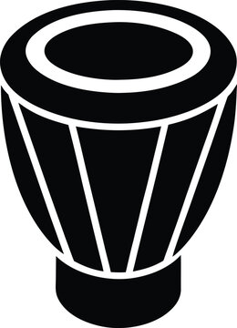 khol drum silhouette vector art illustration, black and white design