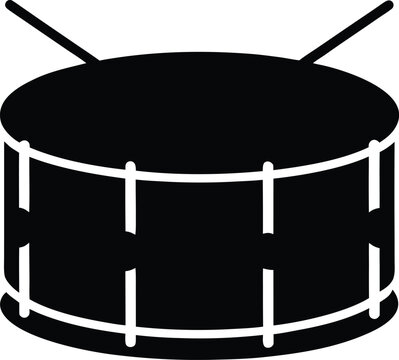 Snare drum silhouette vector art illustration