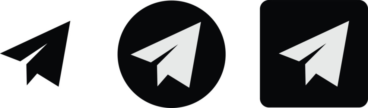 Telegram Logo Icons Set Outline Circle Square Social Media Symbol Isolated Png Transparent Background