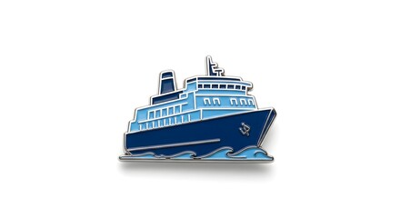 Fototapeta premium Large modern cruise ship sailing through calm ocean waters under clear blue sky for travel and leisure industry use