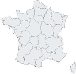 Fototapeta premium Map of France with regional divisions