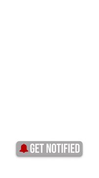 Vertical video animation of an animated bell button with the message get notified on white background - suitable for video blog - seamless loop. 